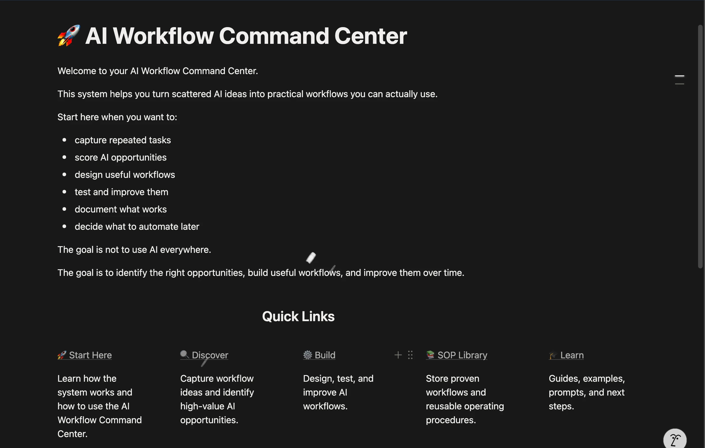 AI Workflow Command Center dashboard preview
