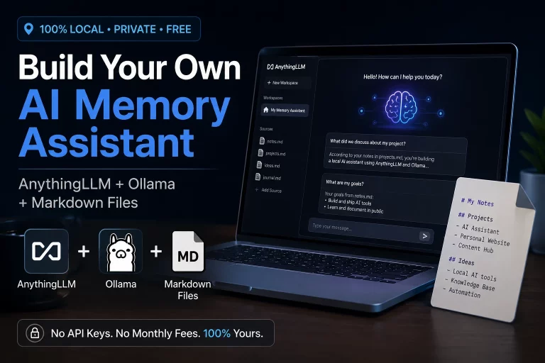 Local AI memory assistant built with AnythingLLM, Ollama, and markdown files running on a local workflow setup
