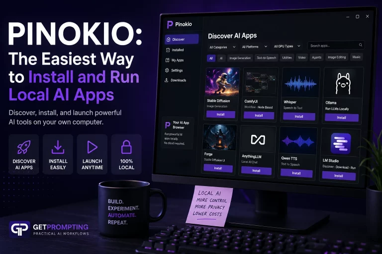 Pinokio AI Browser local AI app setup illustration