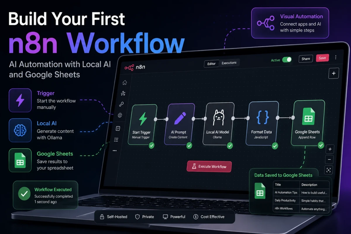 Build Your First n8n Workflow Tutorial (AI + Sheets)