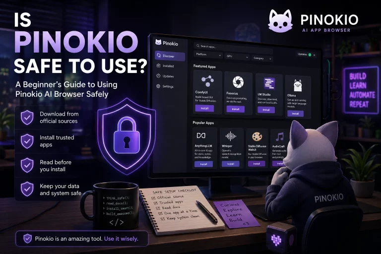 Pinokio AI Browser safety guide feature image for beginners using local AI apps