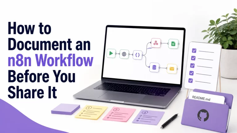 Feature image for a GetPrompting guide on documenting an n8n workflow before sharing it