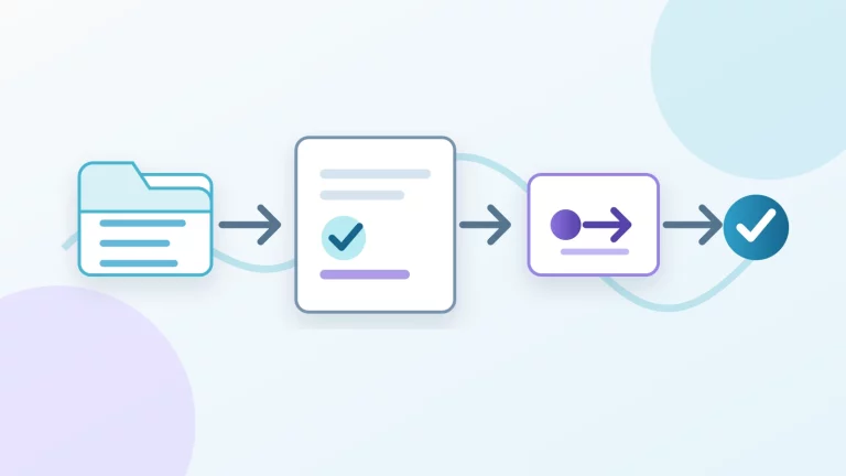 A small n8n AI workflow regression test moving through five cases to a pass, revise, or stop decision